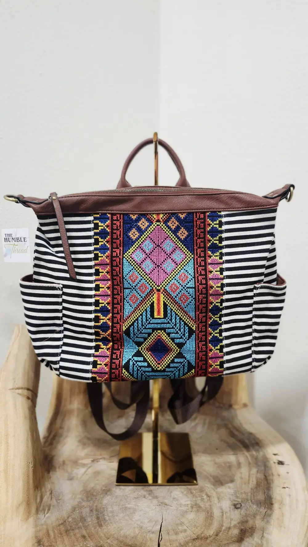 Pattern Structured Casual Backpack