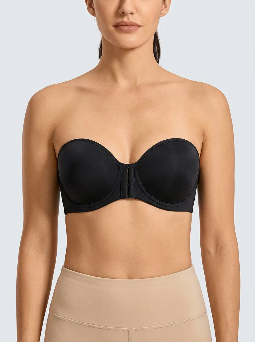 Women's Bandeau-Style Contoured-Cup Front-Closure Strapless Bra