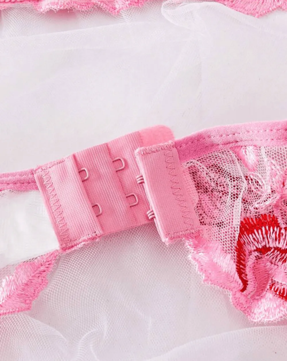 Floral Lace Garter Lingerie Set