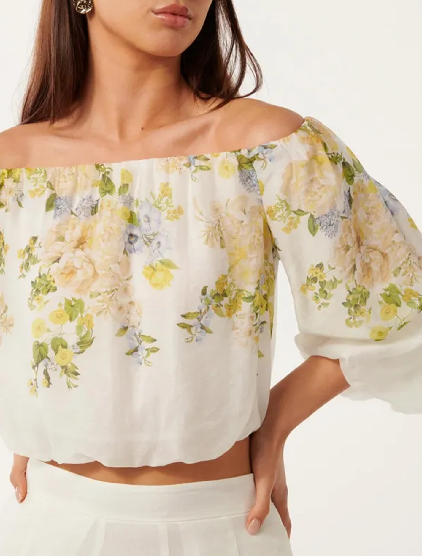 Off Shoulder Floral Tops