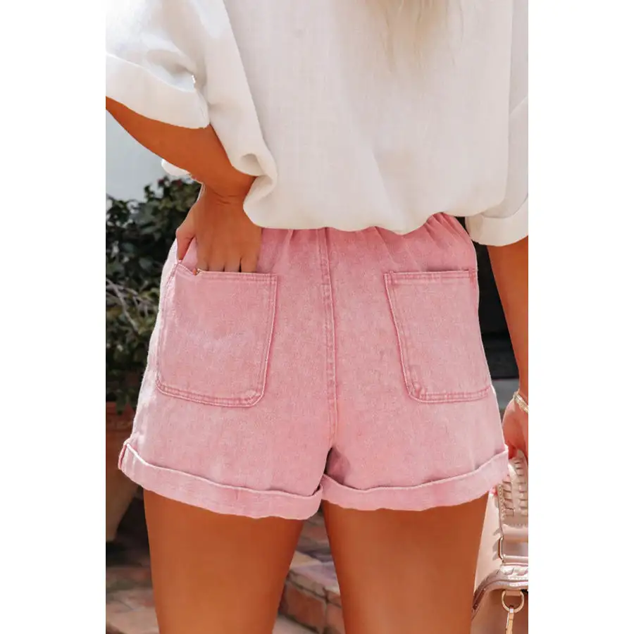 Paperbag Waist Denim Shorts