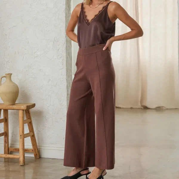 Relaxed Front Seam Sweater Pants