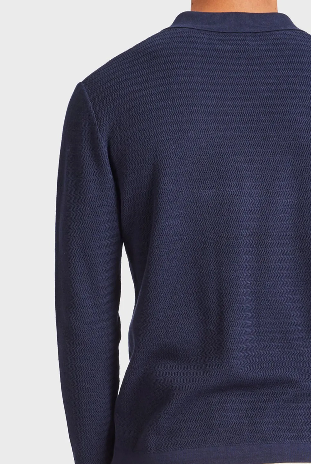 Ross Stripe LS Knit Shirt- Navy