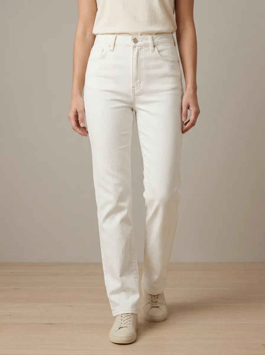 Clean-Profile Straight-Leg Denim Jeans