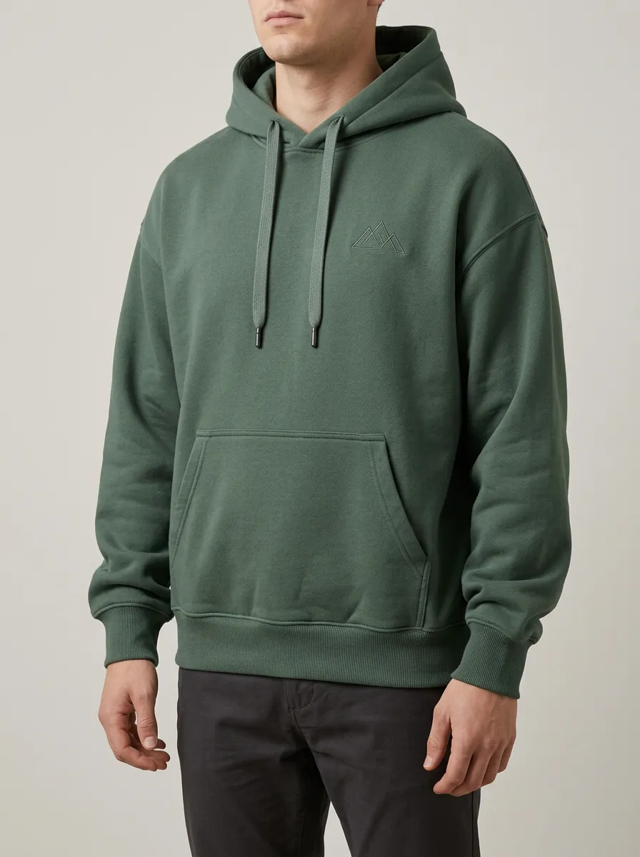 Men's Outdoor Adventure Mountain Logo Printed Hoodie