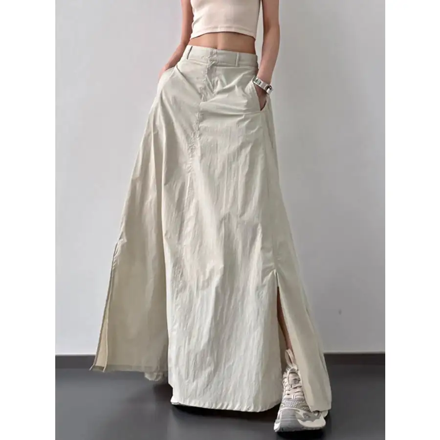 High Waist Slit Maxi Skirt