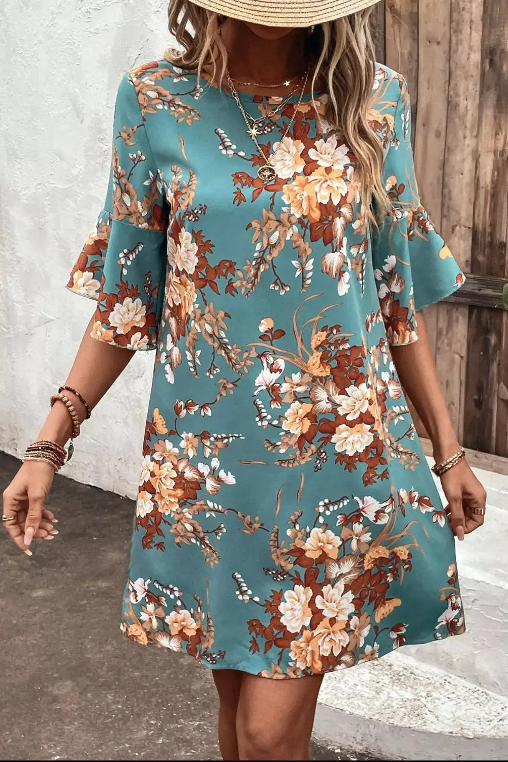 Balanced Detail Floral Printed Dress