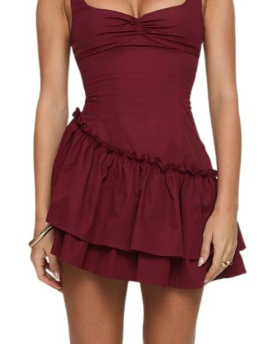 Balanced Detail Ruffle Mini Dress