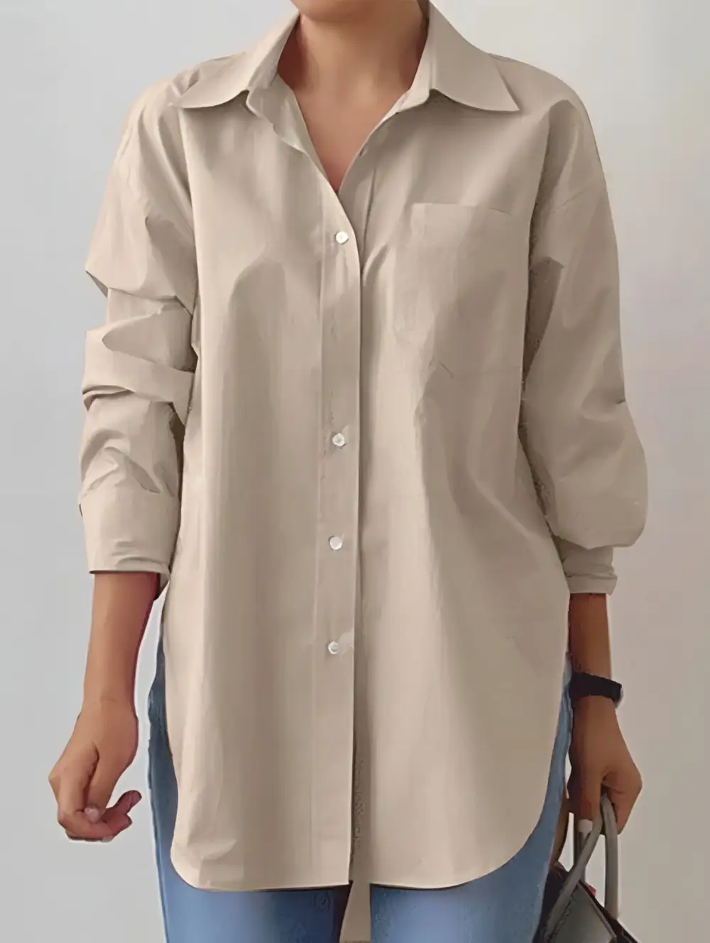 Lapel Long-Sleeved Cardigan Shirt