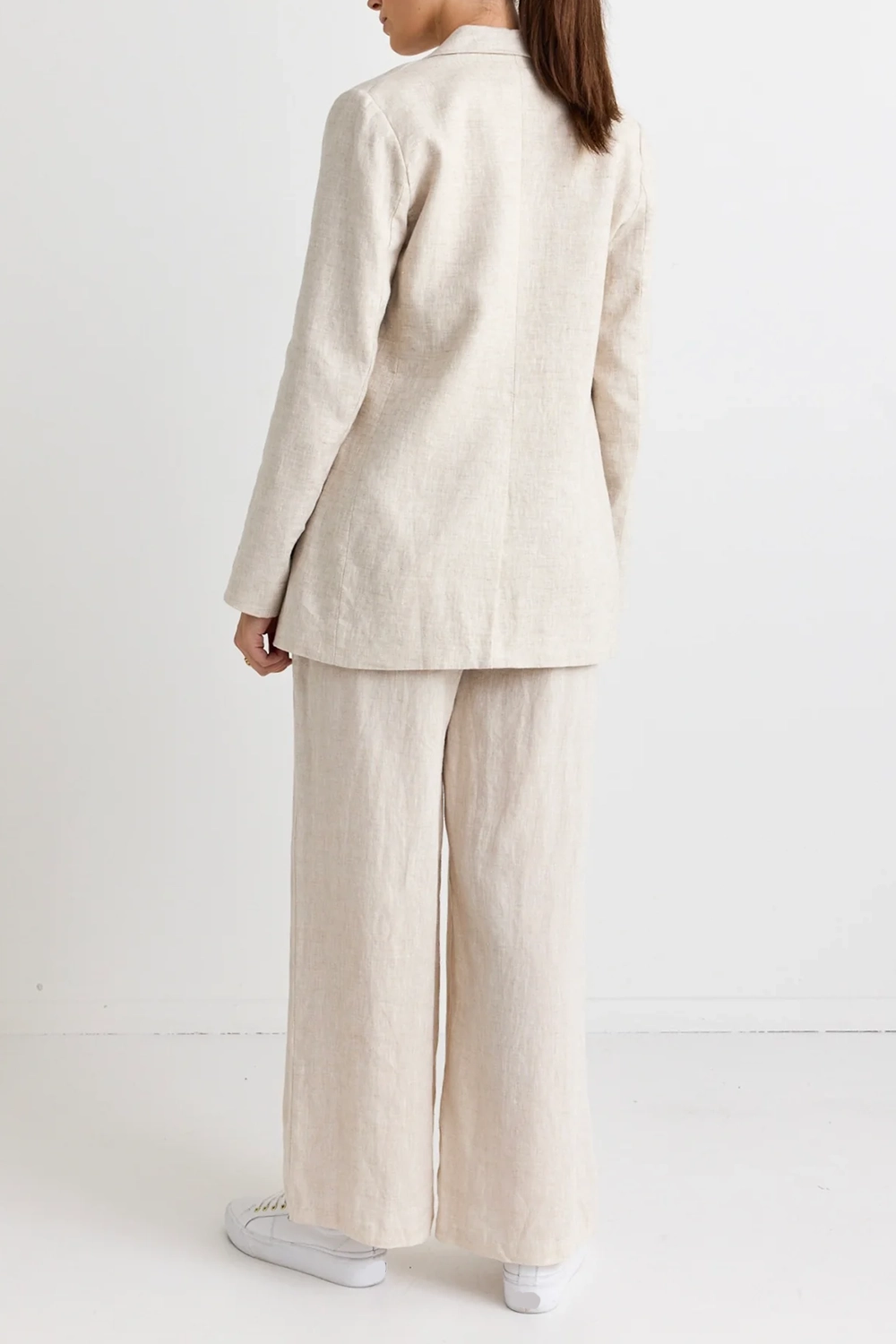 Natural Linen Single - Breasted Blazer