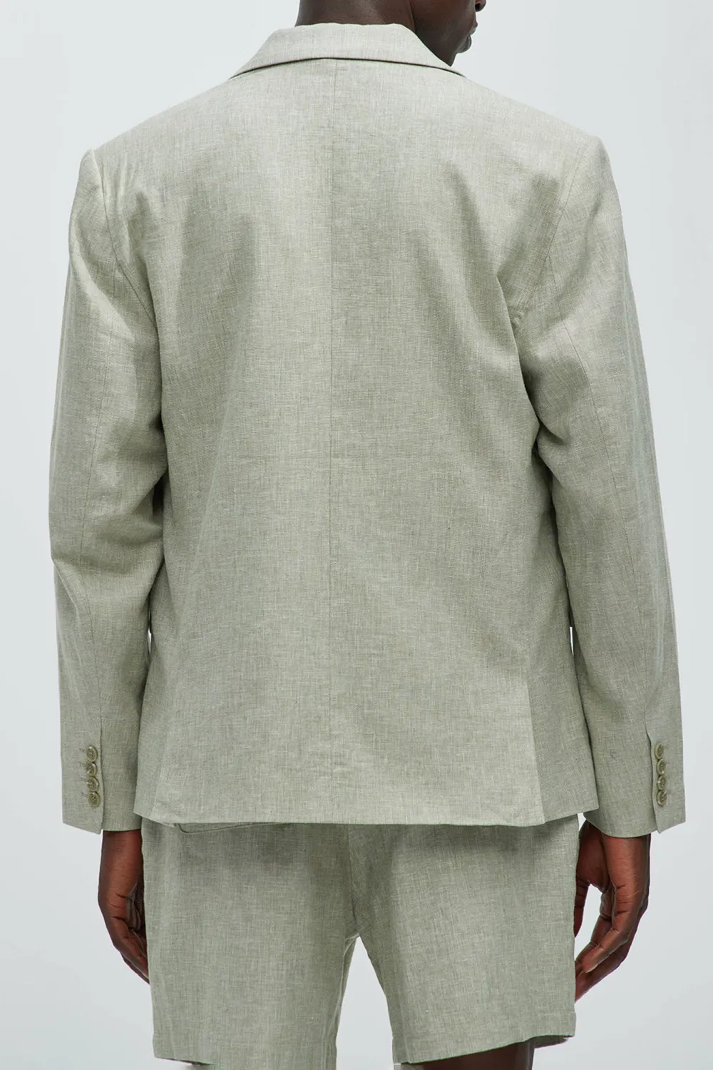 Linen Suit Jacket - Blue