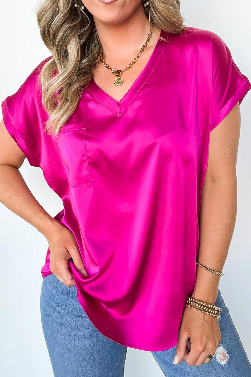 Satin Cap Sleeve Top
