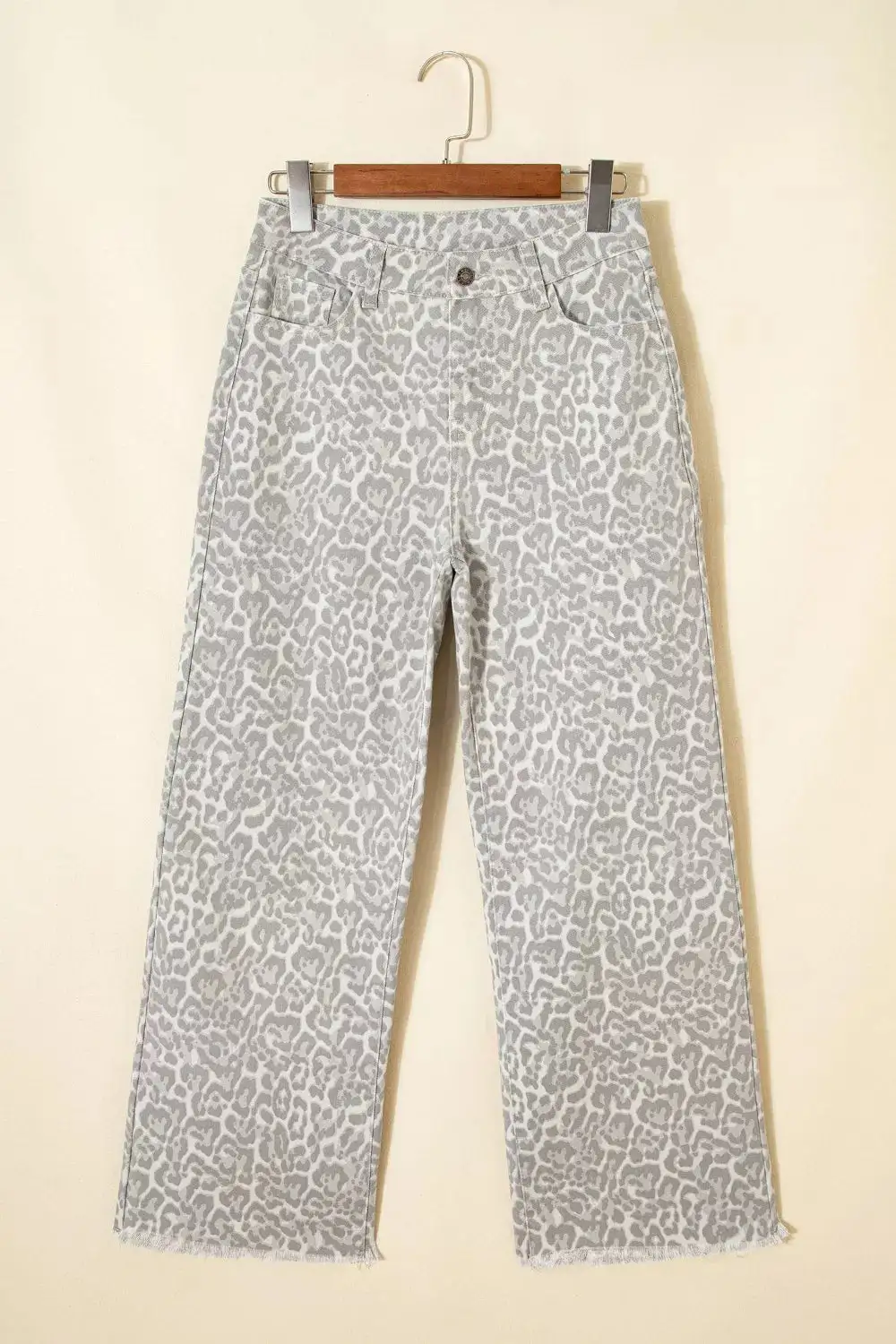 Raw Hem Wide Leg Jeans
