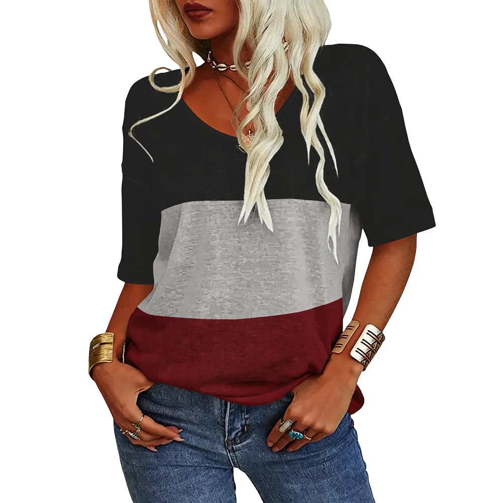 Women's Soft V-Neck Short-Sleeve T-Shirt-🔥8-Pack- Only $24