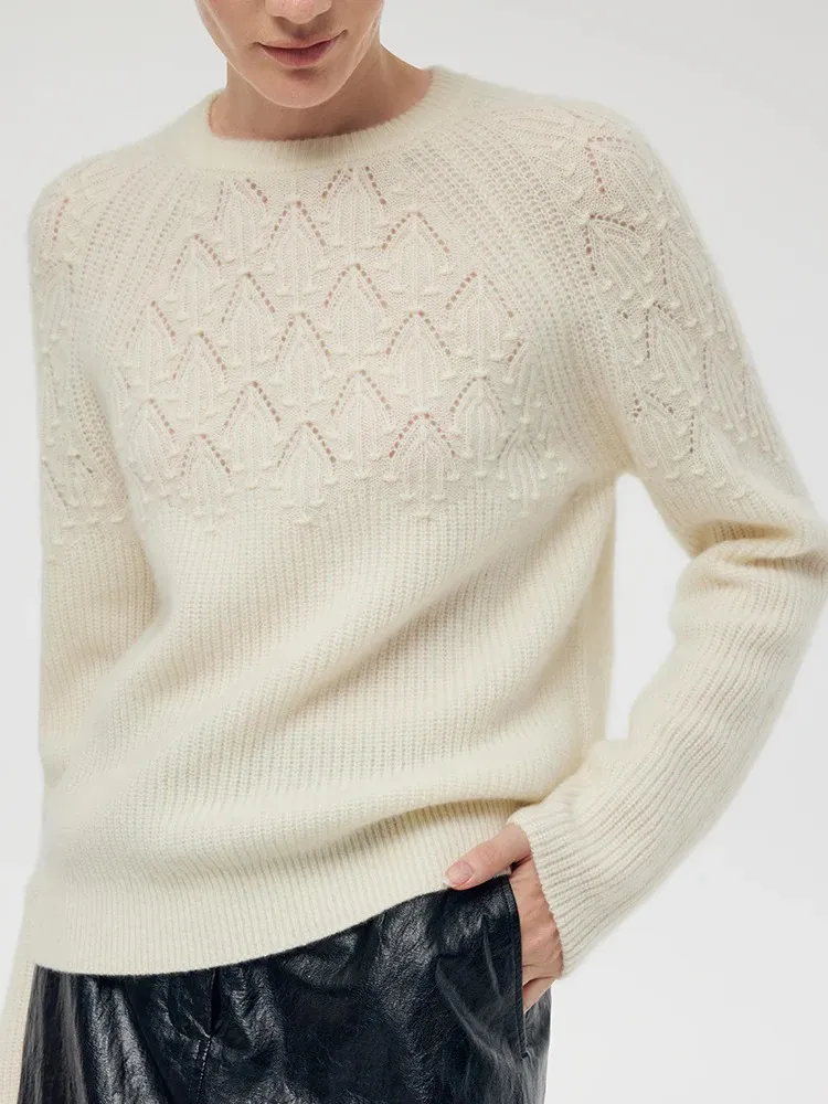 Cashmere Openwork Women Sweater