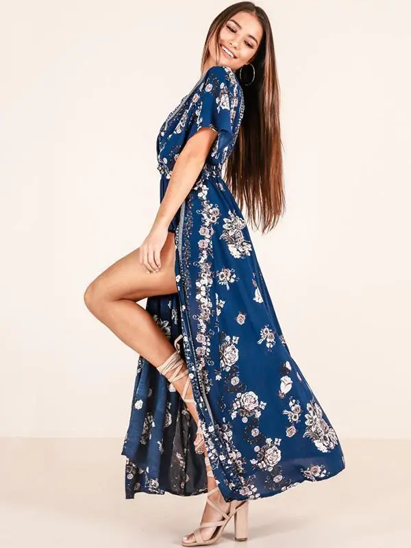 Bohemia Printed Split-side Maxi Dresses