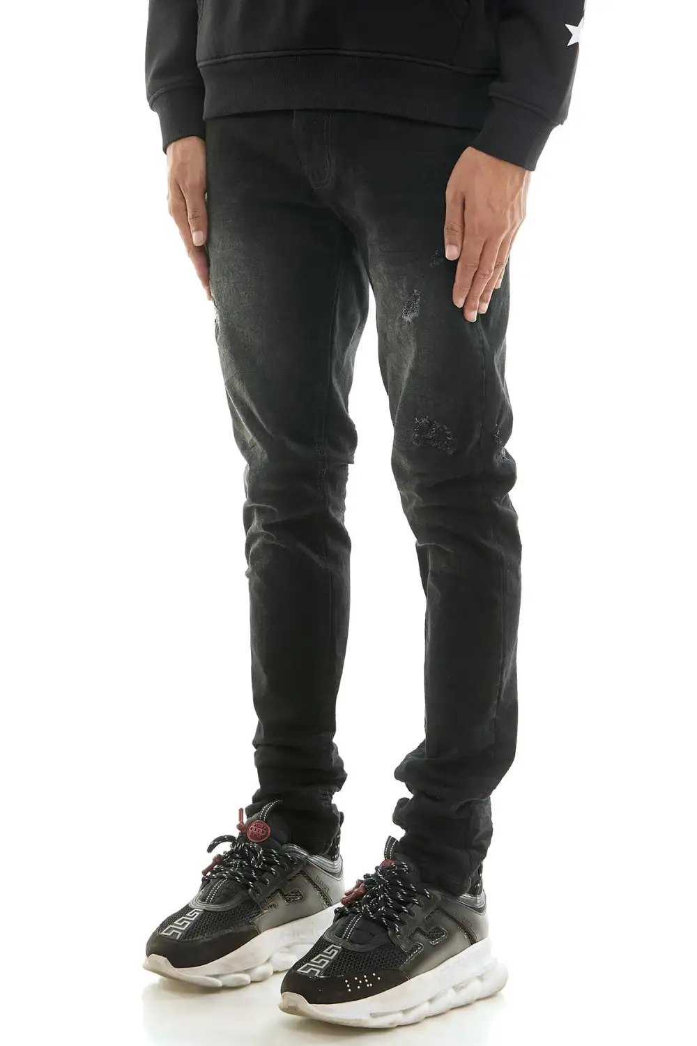 Men's Streetwear Skinny Distressed Stretch Jeans