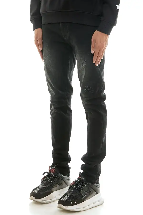 Men's Streetwear Skinny Distressed Stretch Jeans
