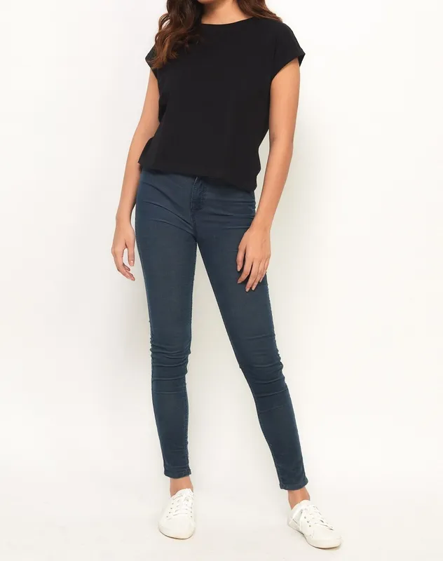 Black Pima Cotton Boxy Tee