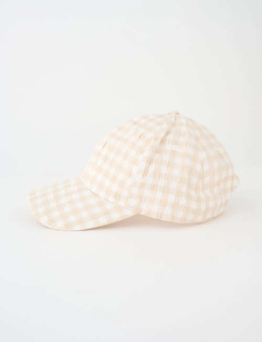 Fashionable Plaid Light Beige Cap