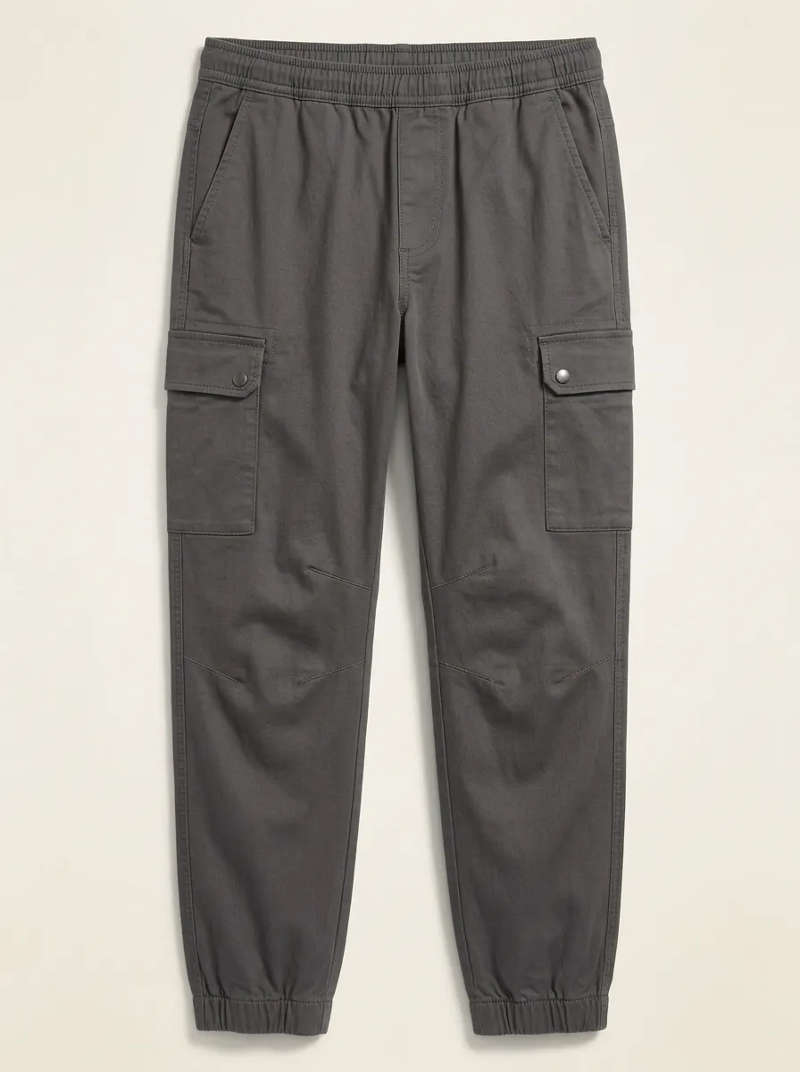Elastic-Waist Jogger Solid-Style Men's Cargo Pants
