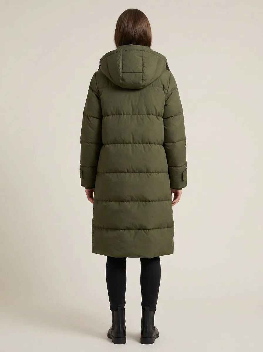 Transitional Padded Long Hooded Coat