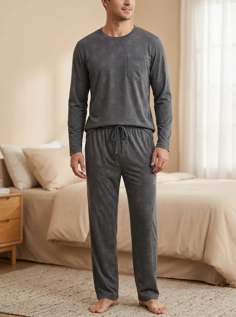 Relaxed Detail Classic Men's Pajama Set