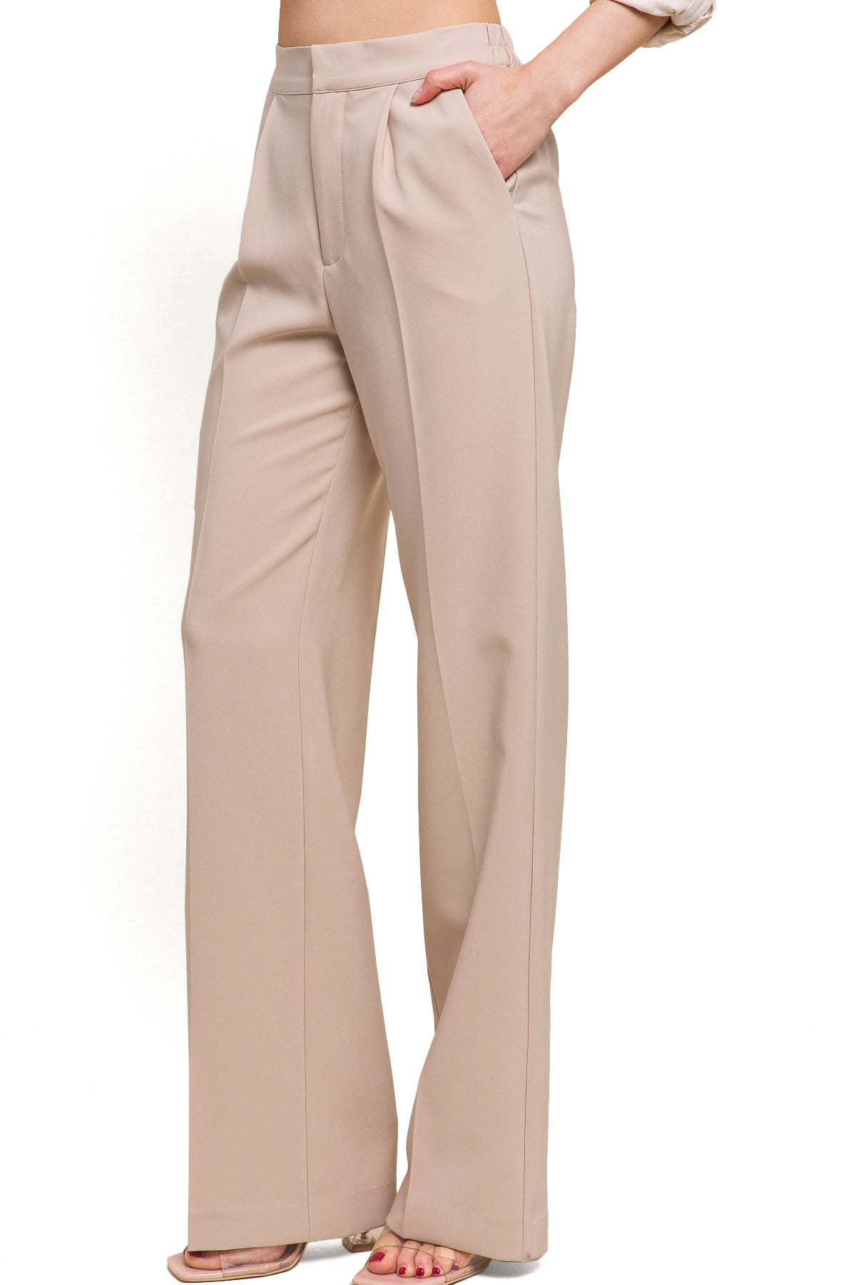 Creamy Wide - Leg Trousers