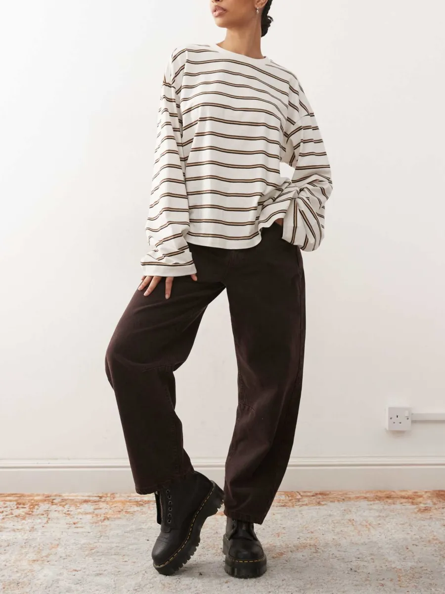 Stripe Oversized Long-Sleeve Top