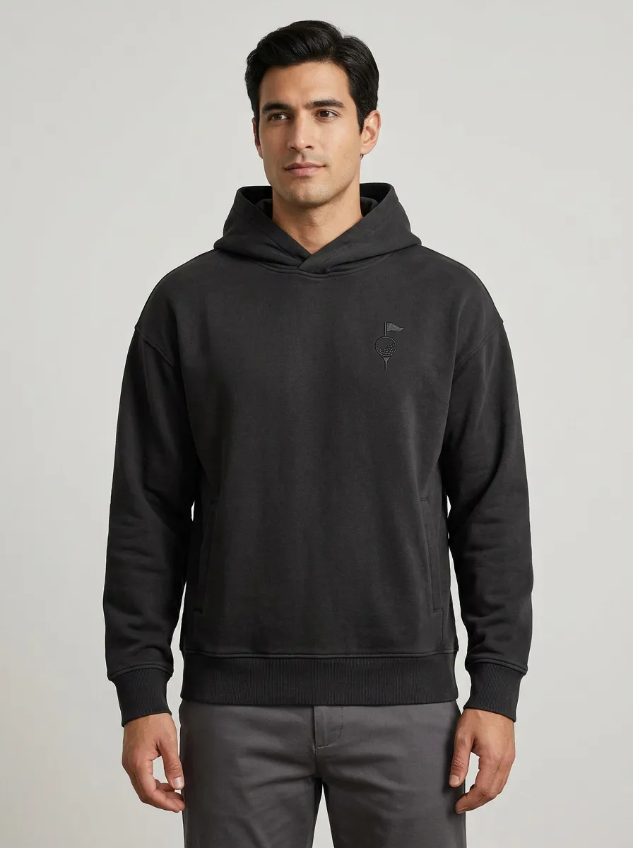 Fairway Golf-Ball Flag-Motif Golf Casual Hoodie