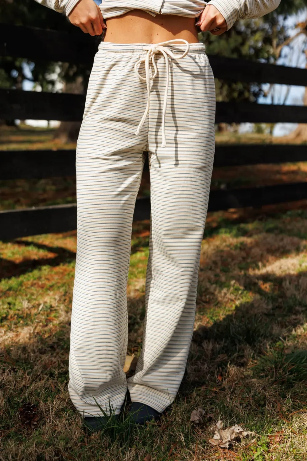 Drawstring Lounge Striped Pants