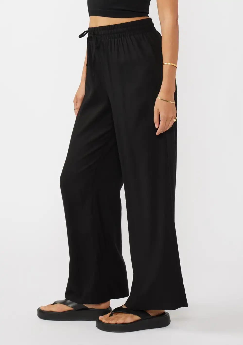 Drawstring High Rise Loose Pants