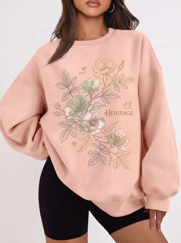 Women's Floral Heritage Botanical Printed Sweatshirt