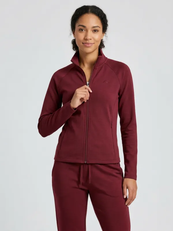 Women's Sage Green Raglan Sleeve Zip-Up Jacket & Jogger Set