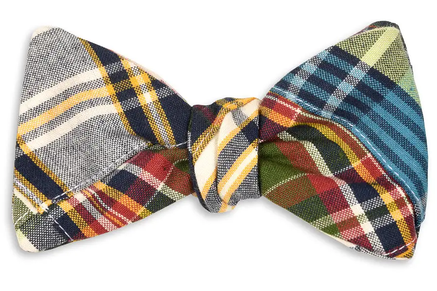 Sleek Dress Patchwork Bow Tie