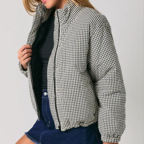Gingham Puffer Jacket
