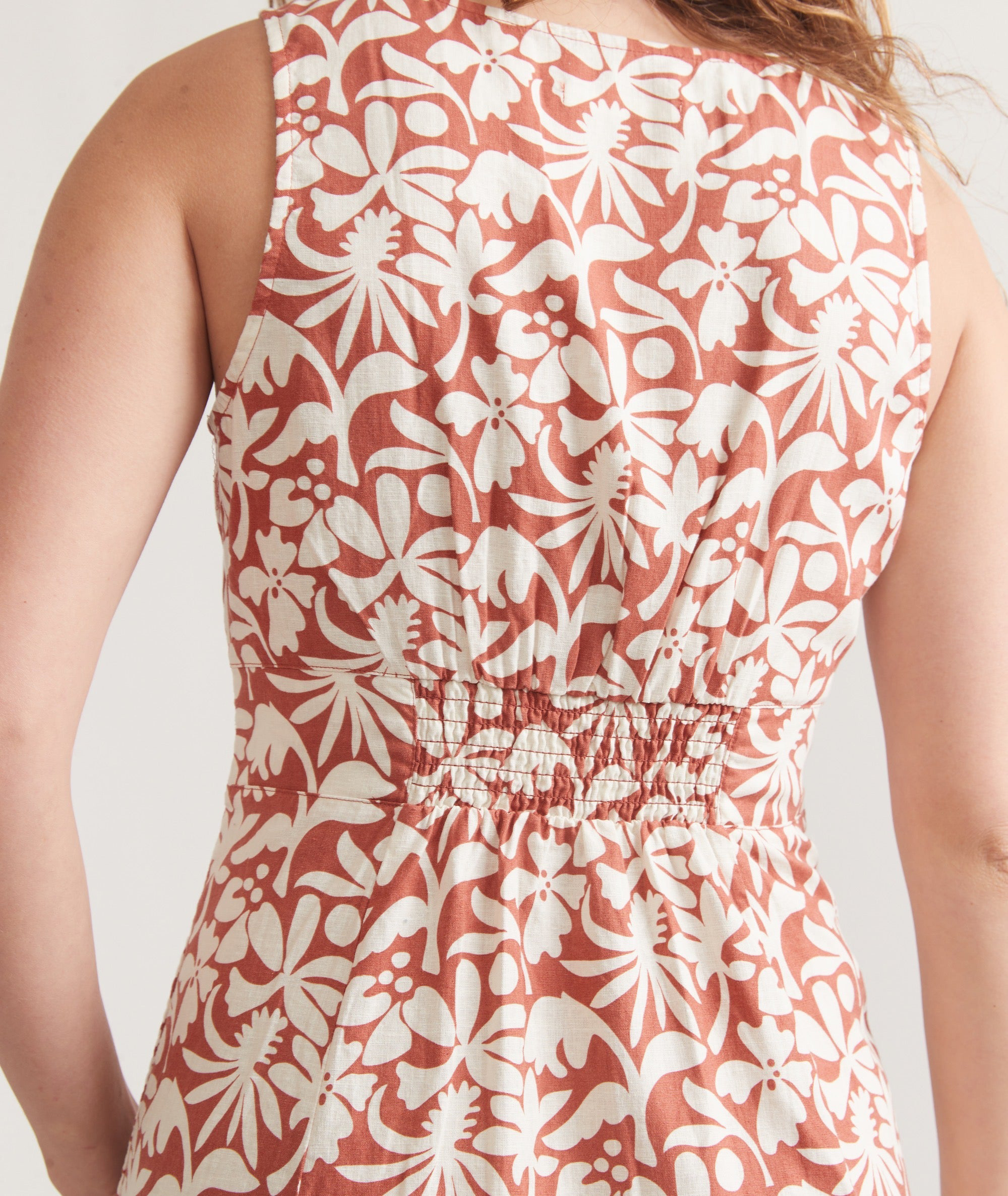 Rusty Floral Button-Front Maxi Dress