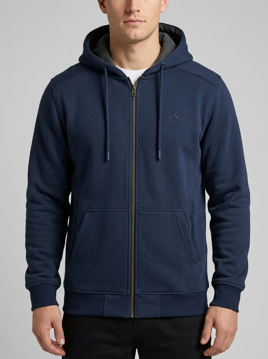 Embroidered Minimalist Zip-Up Men's Sport Jacket