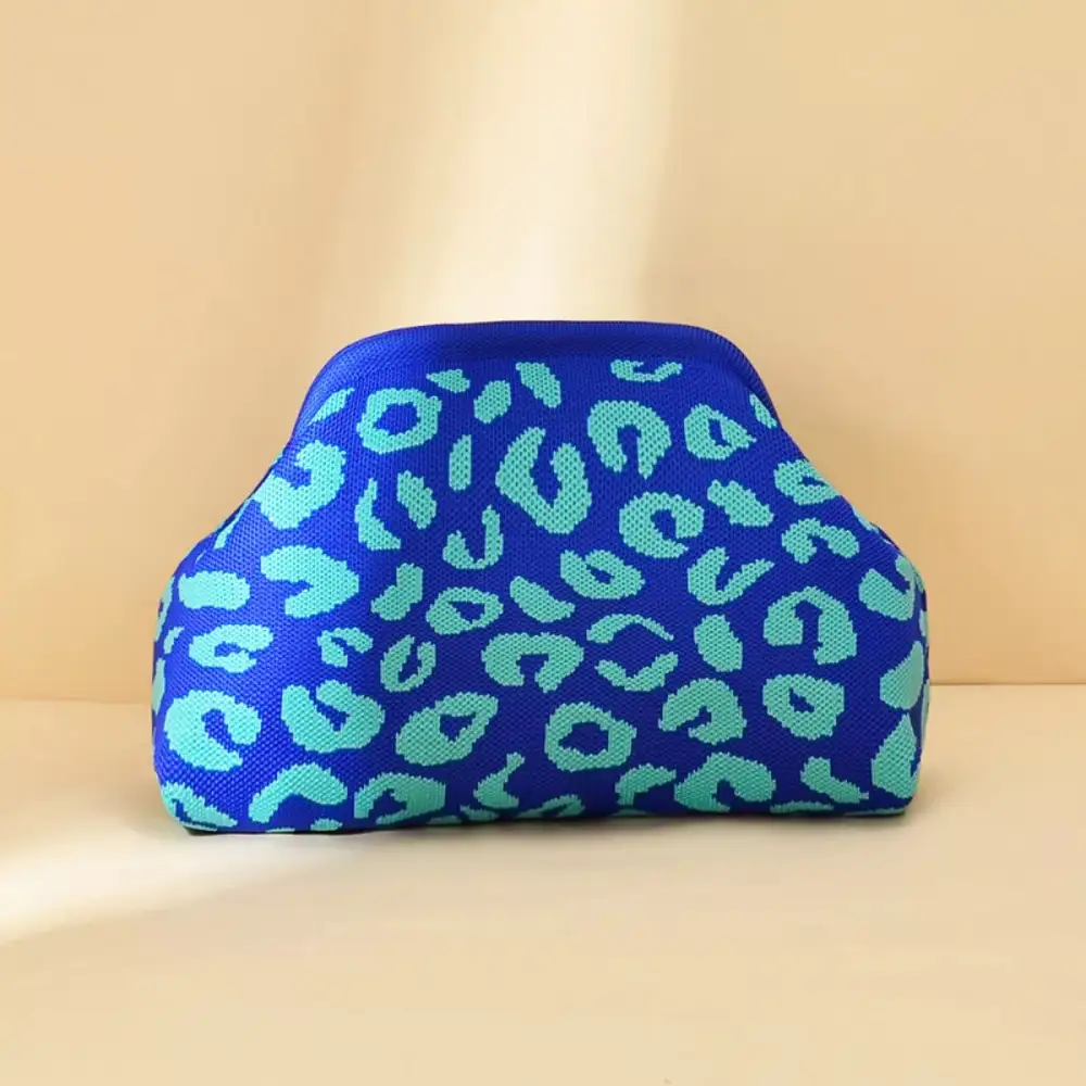 Portable Contrast Knit Clutch