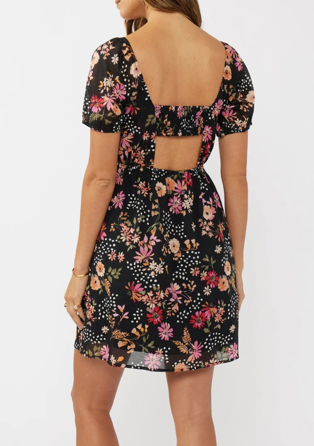 Cutout Back Short Sleeve Dress