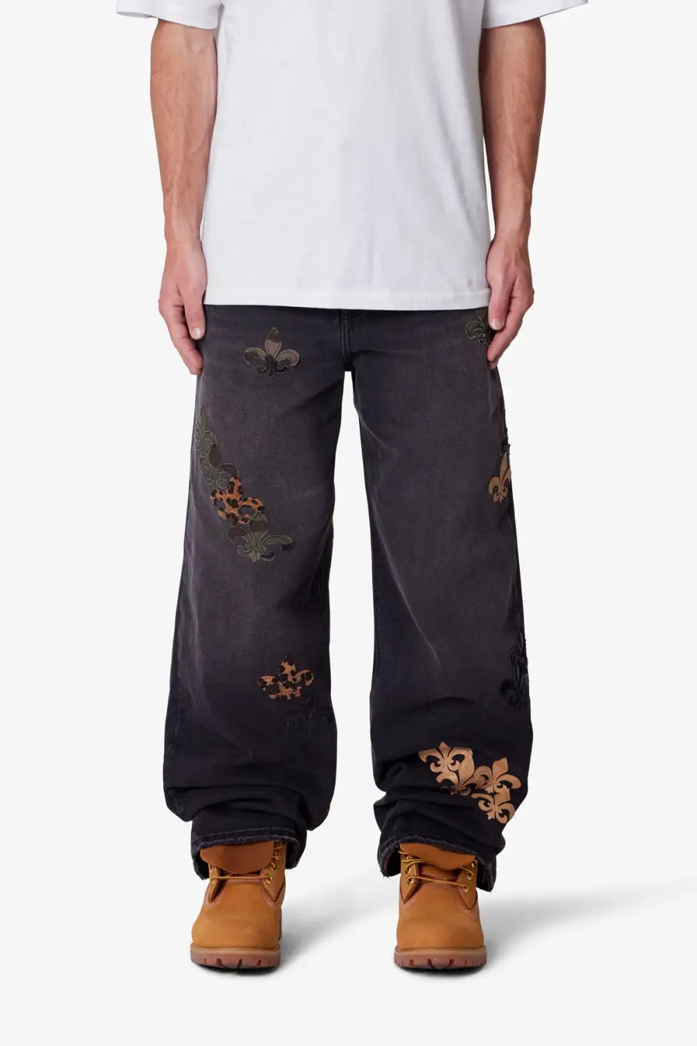 Relaxed Ultra Baggy Floral Detail Jeans