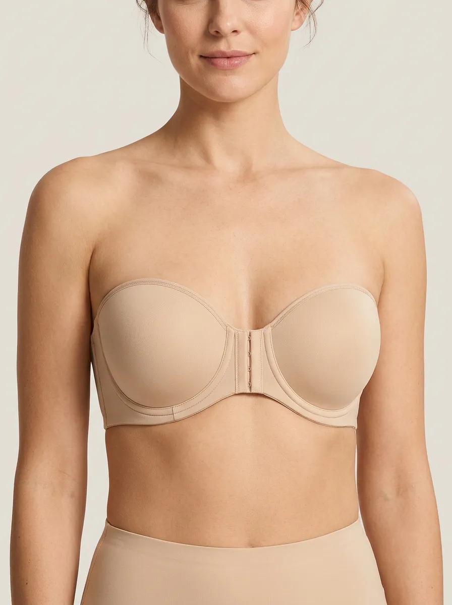 Women's Underwire Smooth-Profile Front-Closure Strapless Bra
