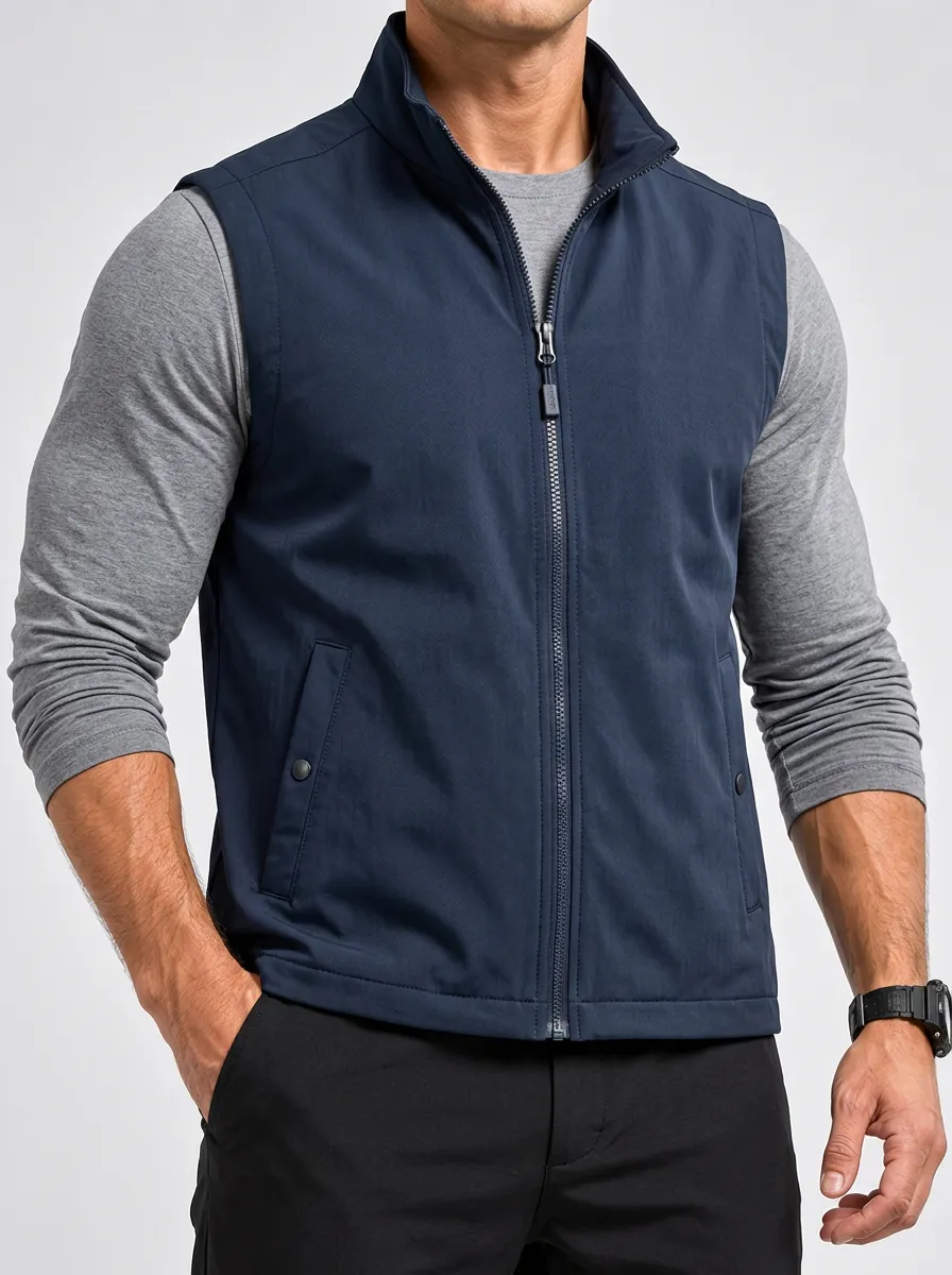 Men's Zip-Up Everyday Sleeveless Jacket