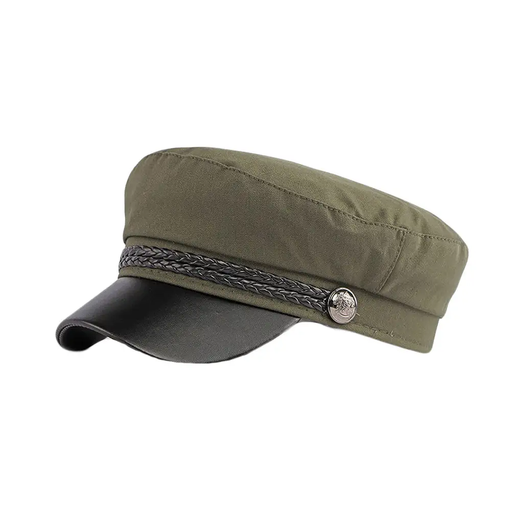 Cotton Faux Leather Sun Visor