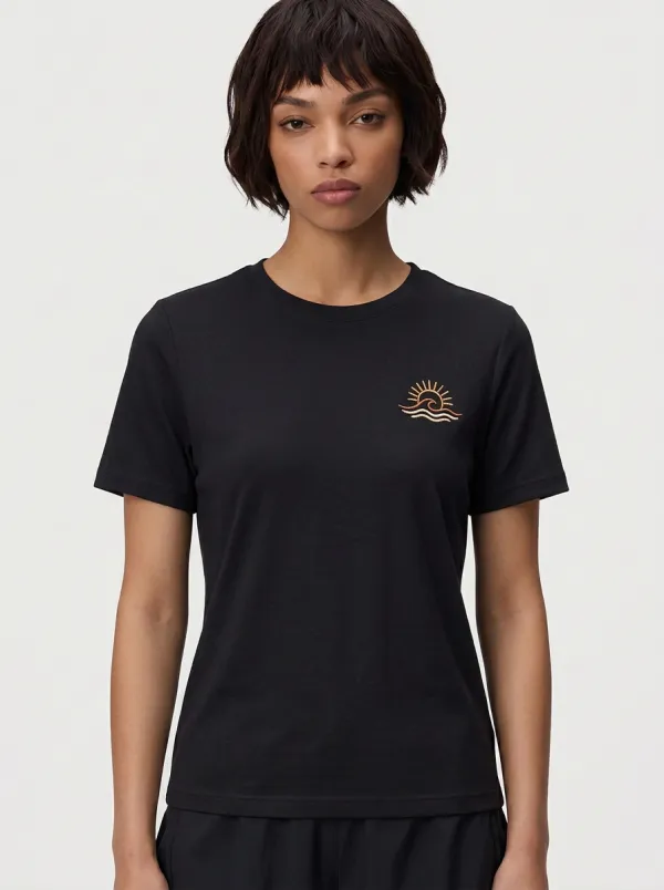 Women's Sun Wave Embroidered Crewneck T-Shirt