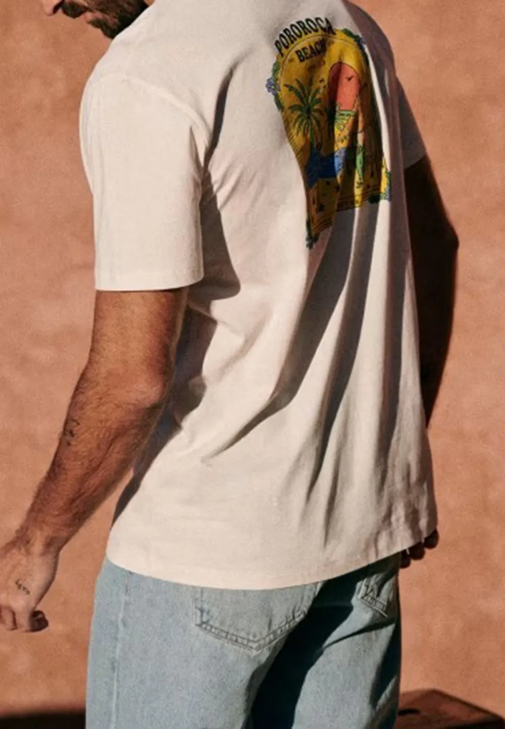 White Small Logo Print Crew Neck T-Shirt