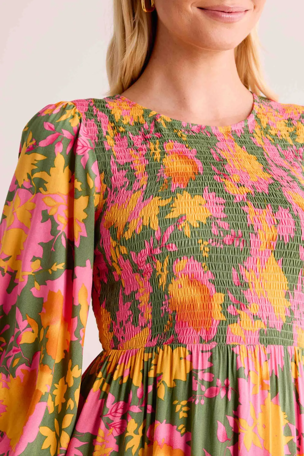 Multicolored Floral Print Tiered Maxi Dress