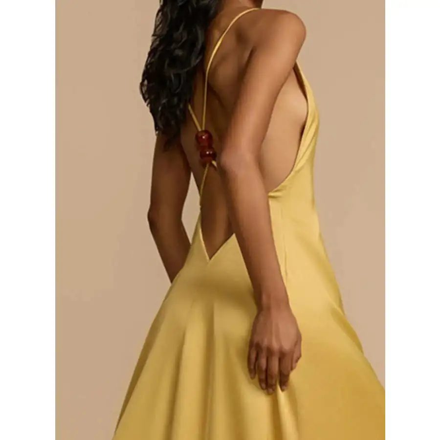 Deep V Neck Maxi Dress