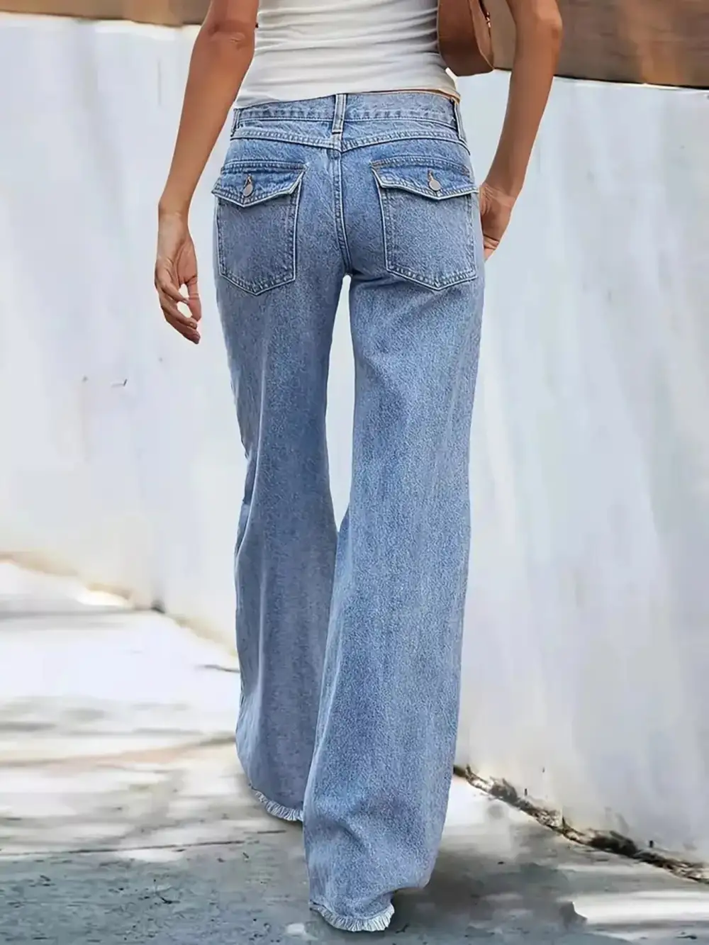 High Waist Wide Leg Denim Jeans