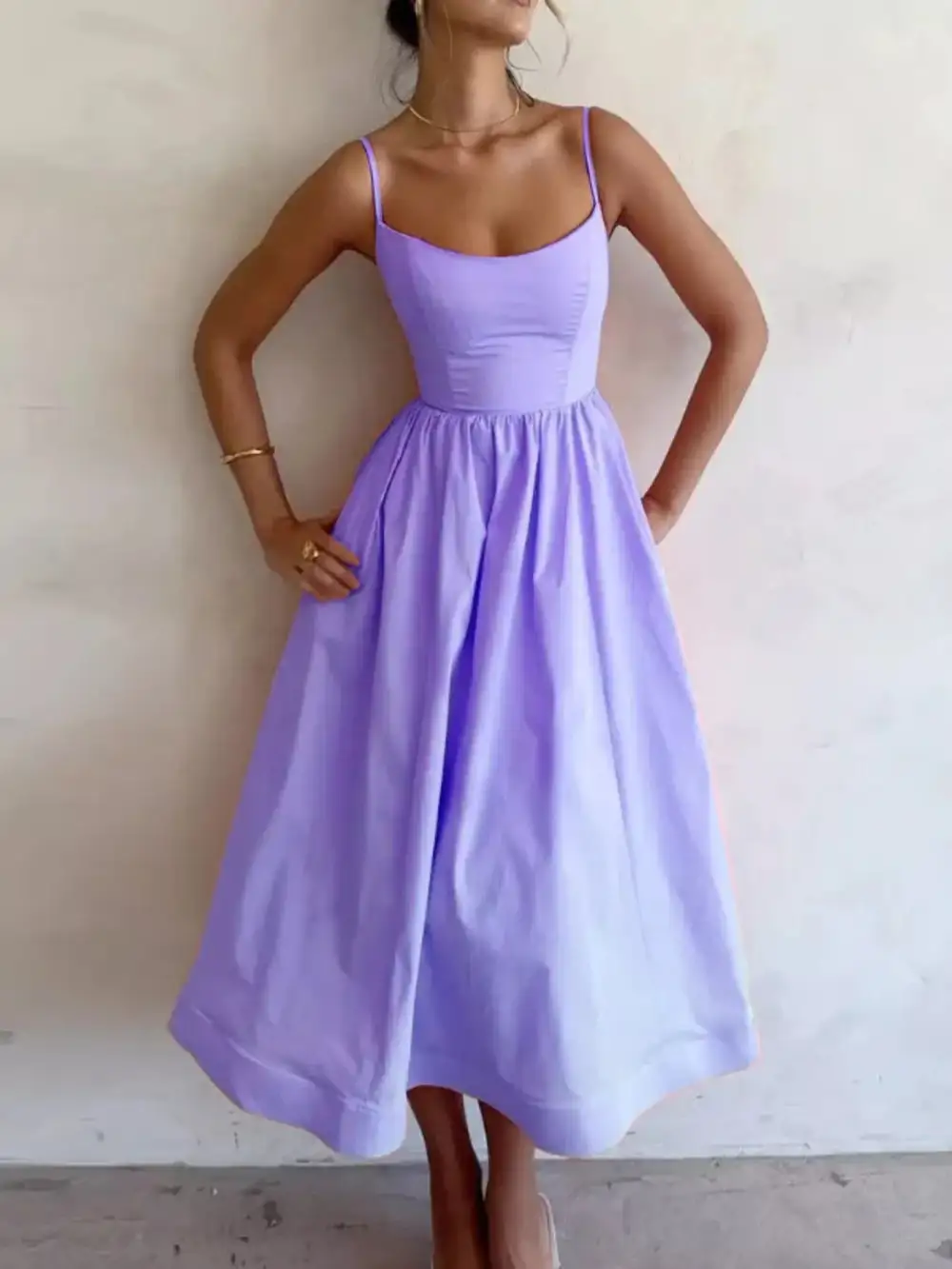 Scoop Neck Midi Dress